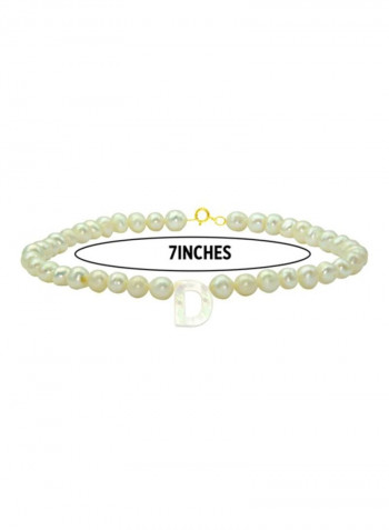 Pearls Strand Letter D Bracelet