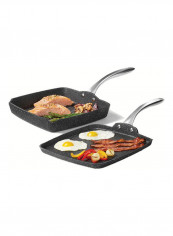 The Rock Grilling Pan And Griddle Pan Set Black 54cm reviews The Rock Grilling Pan And Griddle Pan Set Black 54cm