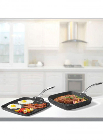The Rock Grilling Pan And Griddle Pan Set Black 54cm
