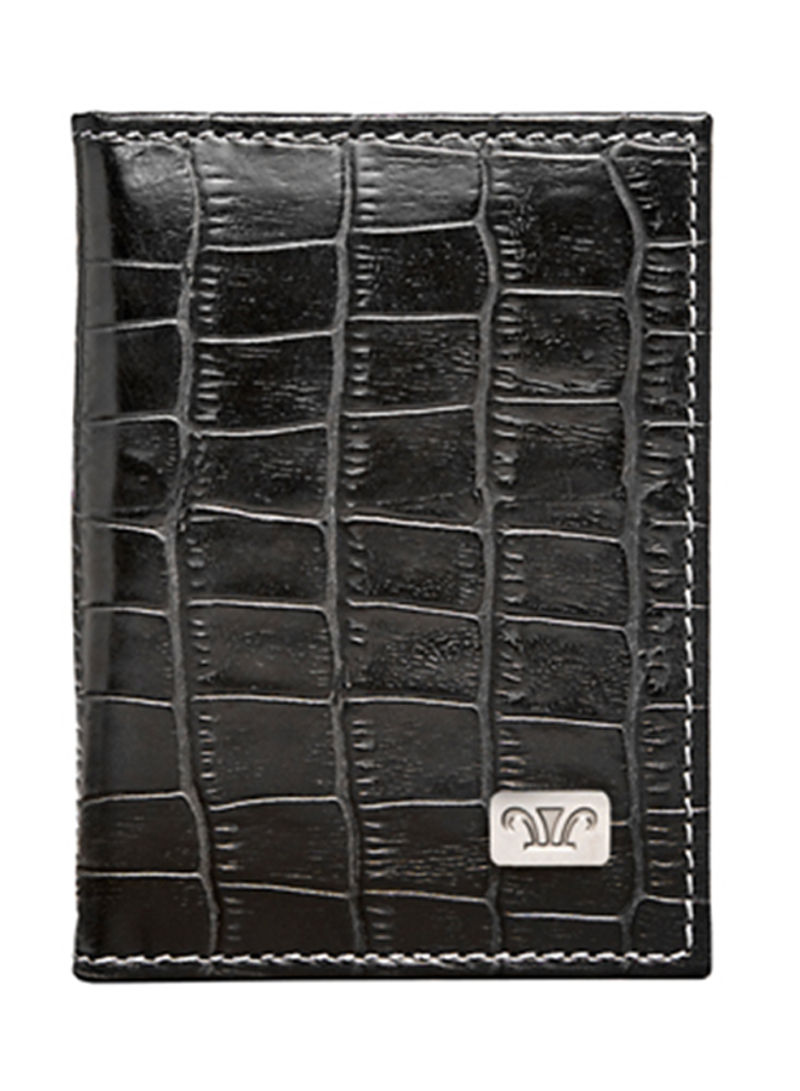 Writtet Croco Leather Card Holder Black