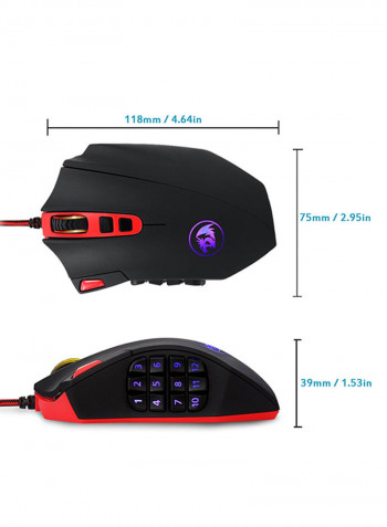 Programmable MMO Gaming Mouse Black