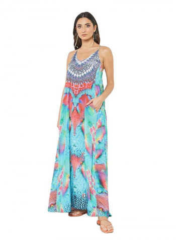 All Over Printed Maxi Dress Mutlicolour