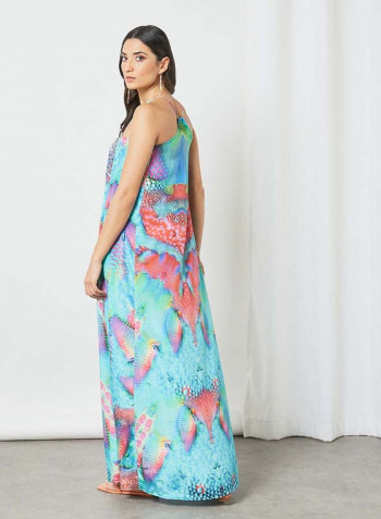 All Over Printed Maxi Dress Mutlicolour
