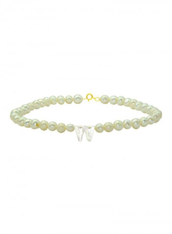 Pearls Strand Letter W Bracelet