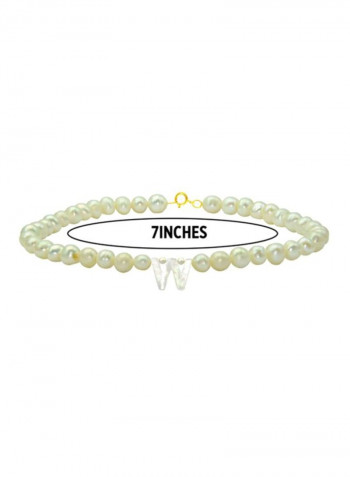 Pearls Strand Letter W Bracelet