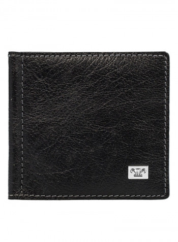 Ridge Leather Money Clip Wallet Black