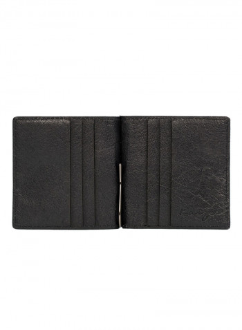 Ridge Leather Money Clip Wallet Black