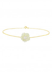 18 Karat Solid Yellow Gold 19 mm Flower Shape Mother Of Pearl With 6-7 mm Pearl Chain Bracelet reviews 18 Karat Solid Yellow Gold 19 mm Flower Shape Mother Of Pearl With 6-7 mm Pearl Chain Bracelet