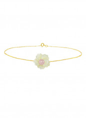 18 Karat Solid Yellow Gold 19 mm Flower Shape Mother Of Pearl With 6-7 mm Pearl Chain Bracelet reviews 18 Karat Solid Yellow Gold 19 mm Flower Shape Mother Of Pearl With 6-7 mm Pearl Chain Bracelet