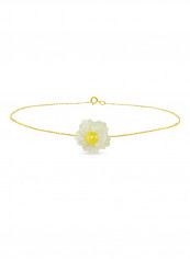 18 Karat Solid Yellow Gold 19 mm Flower Shape Mother Of Pearl With 6-7 mm Pearl Chain Bracelet reviews 18 Karat Solid Yellow Gold 19 mm Flower Shape Mother Of Pearl With 6-7 mm Pearl Chain Bracelet