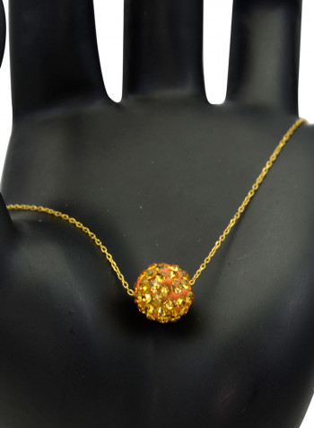 18 Karat Solid Yellow Gold Simple 10 mm Crystal Ball Chain Bracelet