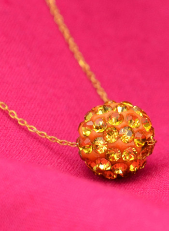 18 Karat Solid Yellow Gold Simple 10 mm Crystal Ball Chain Bracelet