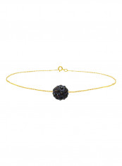 18 Karat Solid Yellow Gold Simple 10 mm Crystal Ball Chain Bracelet