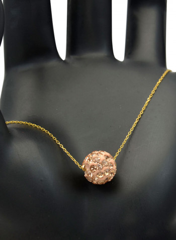 18 Karat Solid Yellow Gold Simple 10 mm Crystal Ball Chain Bracelet