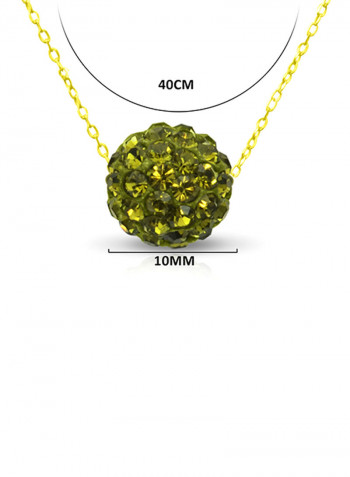 18 Karat Solid Yellow Gold Simple 10 mm Crystal Ball Pendant Necklace
