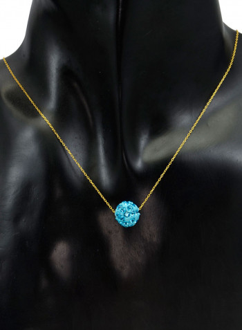 18 Karat Solid Yellow Gold Simple 10 mm Crystal Ball Pendant Necklace