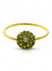 18 Karat Solid Yellow Gold Simple 10 mm Crystal Ball Ring