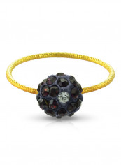 18 Karat Solid Yellow Gold Simple 10 mm Crystal Ball Ring