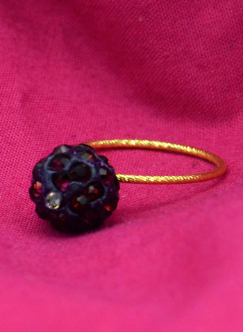 18 Karat Solid Yellow Gold Simple 10 mm Crystal Ball Ring