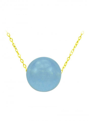 18 Karat Yellow Gold Stone Studded Pendant Necklace
