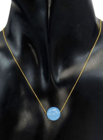 18 Karat Yellow Gold Stone Studded Pendant Necklace