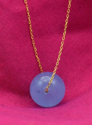 18 Karat Yellow Gold Stone Studded Pendant Necklace