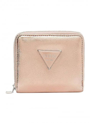 Abree Zip-Around Wallet Rose Gold