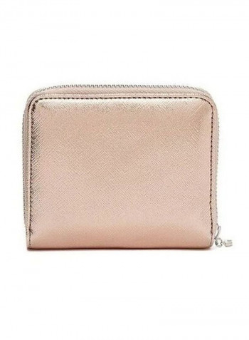 Abree Zip-Around Wallet Rose Gold