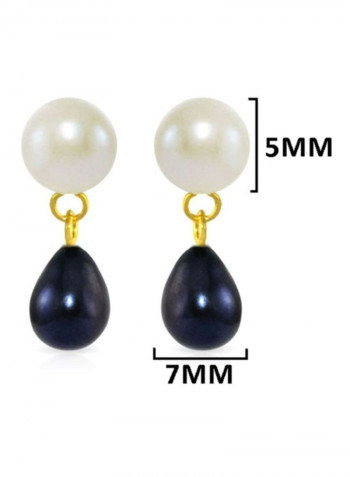 18 Karat Gold Button Pearl Earrings