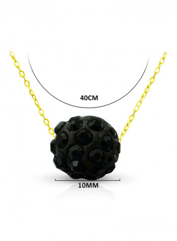 18 Karat Solid Yellow Gold Simple 10 mm Crystal Ball Pendant Necklace