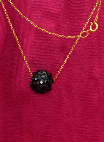 18 Karat Solid Yellow Gold Simple 10 mm Crystal Ball Pendant Necklace