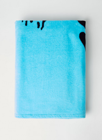 Logo Cotton Beach Towel Blue 26 x 52inch