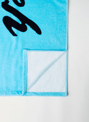 Logo Cotton Beach Towel Blue 26 x 52inch