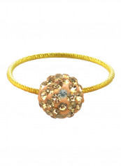 18 Karat Solid Yellow Gold Simple 10 mm Crystal Ball Ring