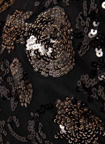 Roma Sequin Dress Black
