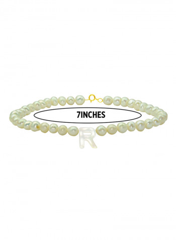 Pearls Strand Letter R Bracelet