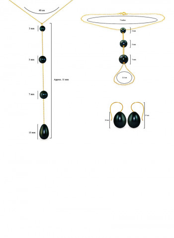10 Karat Gold Drop Pearl Jewellery Set