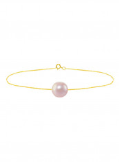 18 Karat Solid Yellow Gold With 8 mm Pearl Chain Bracelet