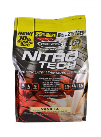 Nitro Tech Whey Isolate Protein - Vanilla - 4.54 Kg
