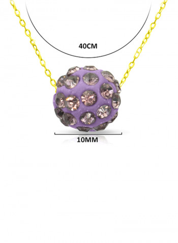 18 Karat Solid Yellow Gold Simple 10 mm Crystal Ball Pendant Necklace