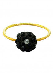 18 Karat Solid Yellow Gold Simple 10 mm Crystal Ball Ring