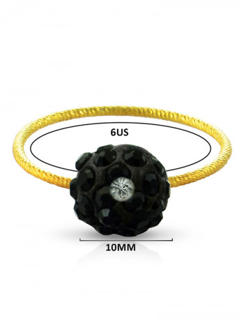 18 Karat Solid Yellow Gold Simple 10 mm Crystal Ball Ring