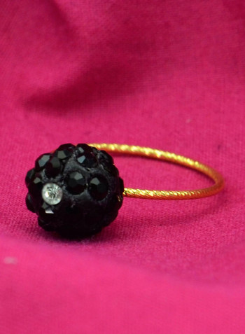 18 Karat Solid Yellow Gold Simple 10 mm Crystal Ball Ring