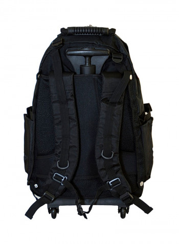 3-Piece Trolley Backpack Set Black/Green