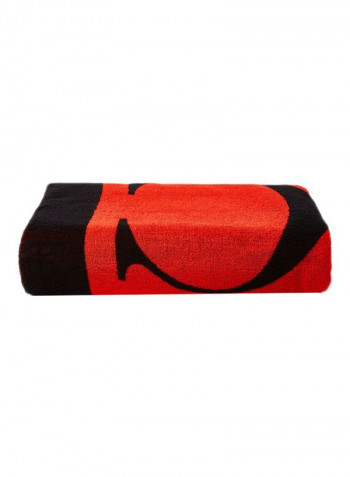 Contrast Logo Towel Fierce Red/Black 170x90cm