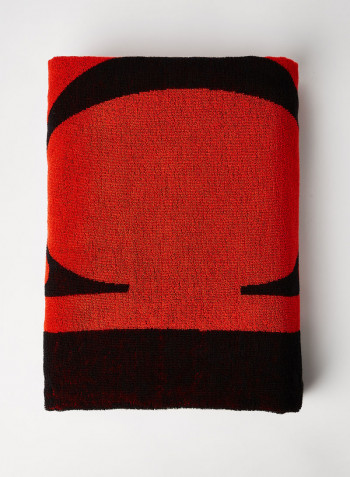 Contrast Logo Towel Fierce Red/Black 170x90cm