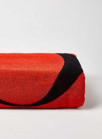 Contrast Logo Towel Fierce Red/Black 170x90cm