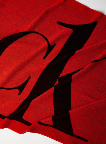 Contrast Logo Towel Fierce Red/Black 170x90cm
