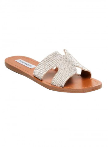 شبشب مسطح هوليود Rhinestones/Brown