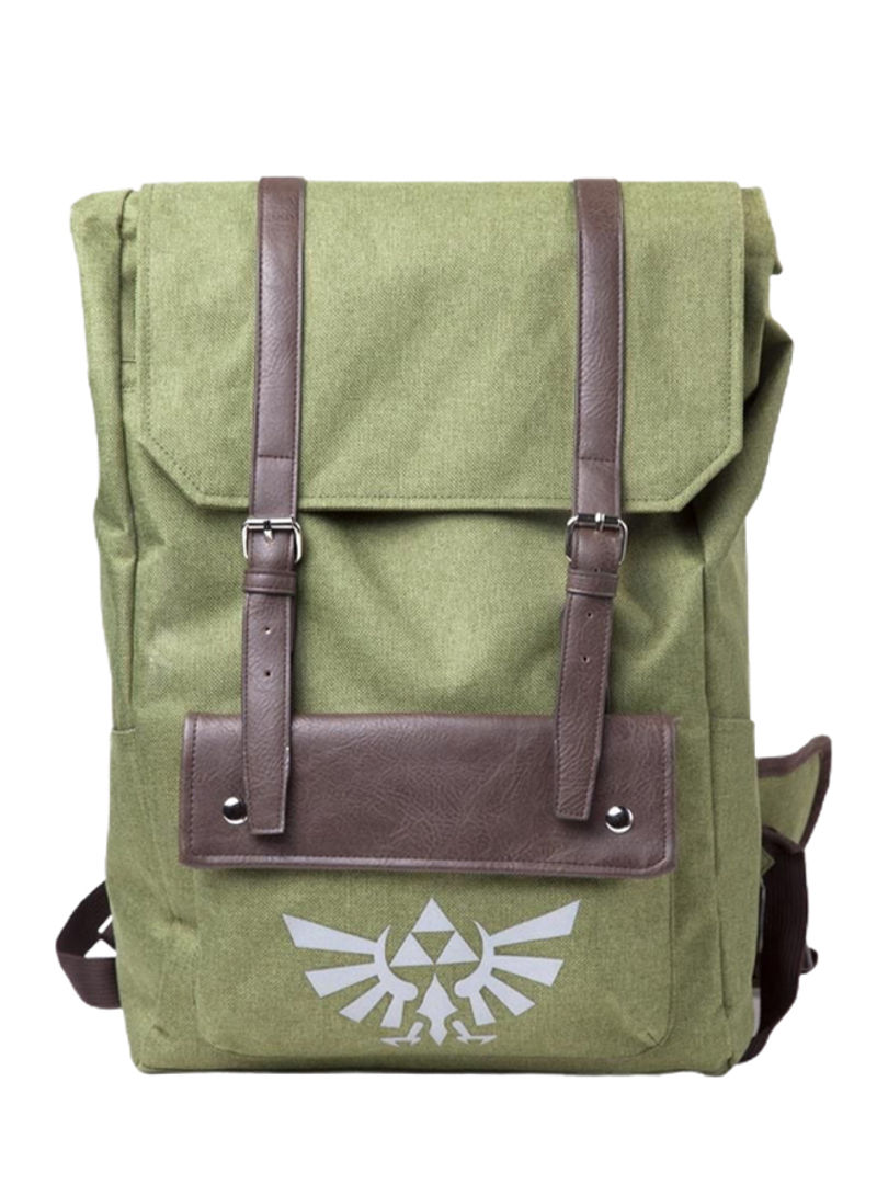 Zelda Link Hooded Backpack 16.14-Inch Green/Brown/White
